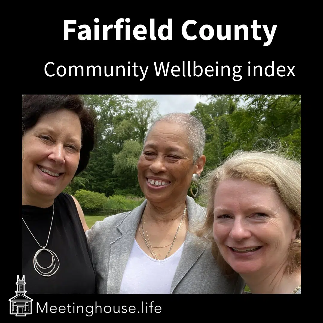 Fairfield county community wellbeing index with smiling people