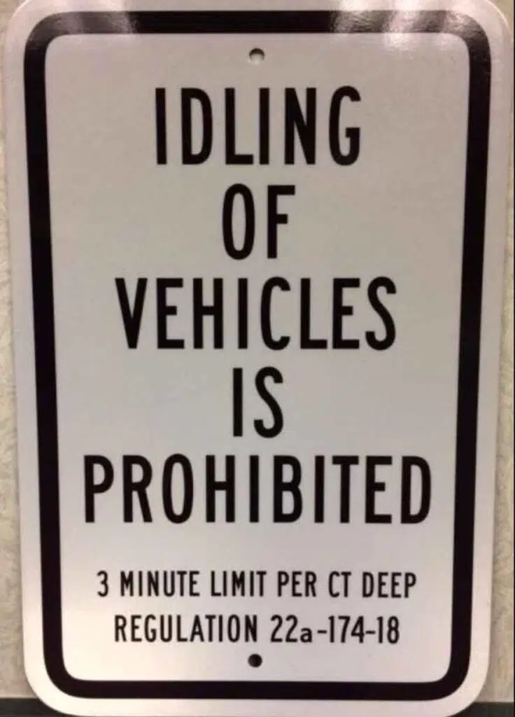 CT NO IDLE Sign